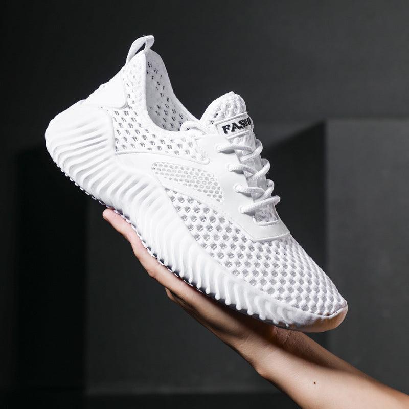 Summer New White Sneakers Men High Quality Mesh Breathable - WOMONA.COM