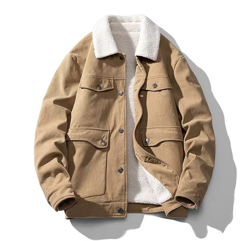 Thick Fleece-Lined Corduroy Jacket