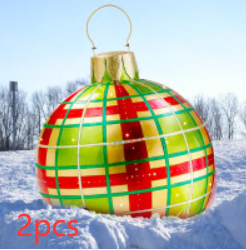 Christmas Ornament Ball Outdoor Pvc 60CM Inflatable Decorated Ball - WOMONA.COM