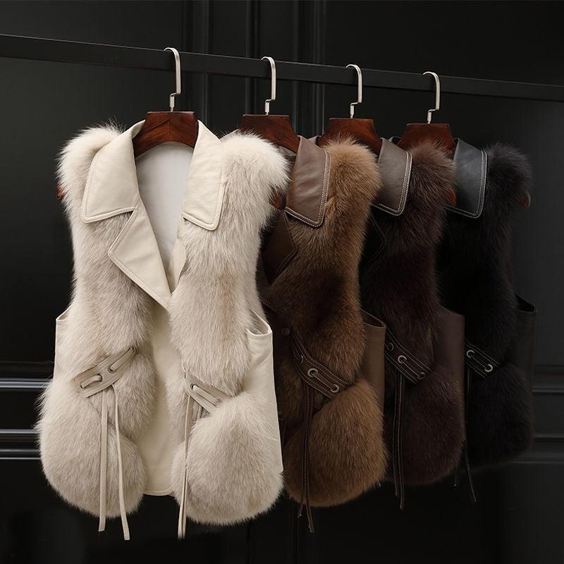 Fur Vest Short Coat Autumn And Winter New Patchwork - WOMONA.COM