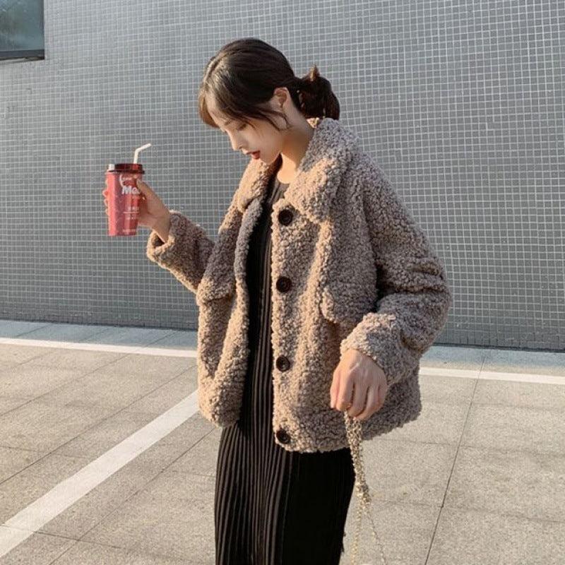 Lamb Wool Coat Women's Short Autumn And Winter - WOMONA.COM