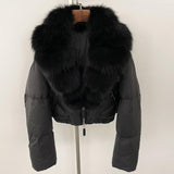 Fox Fur Collar Thick Short Down Jacket Coat