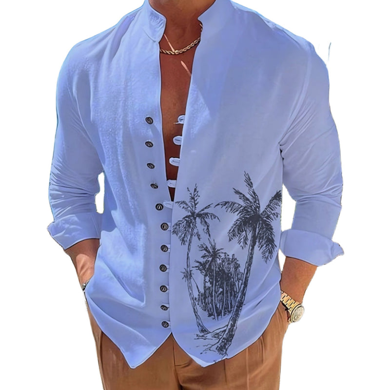 Camisa con estampado digital 3D informal y sencilla para hombre