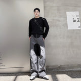 Design Sense Hollow Hole Patch Casual Pants Men - WOMONA.COM