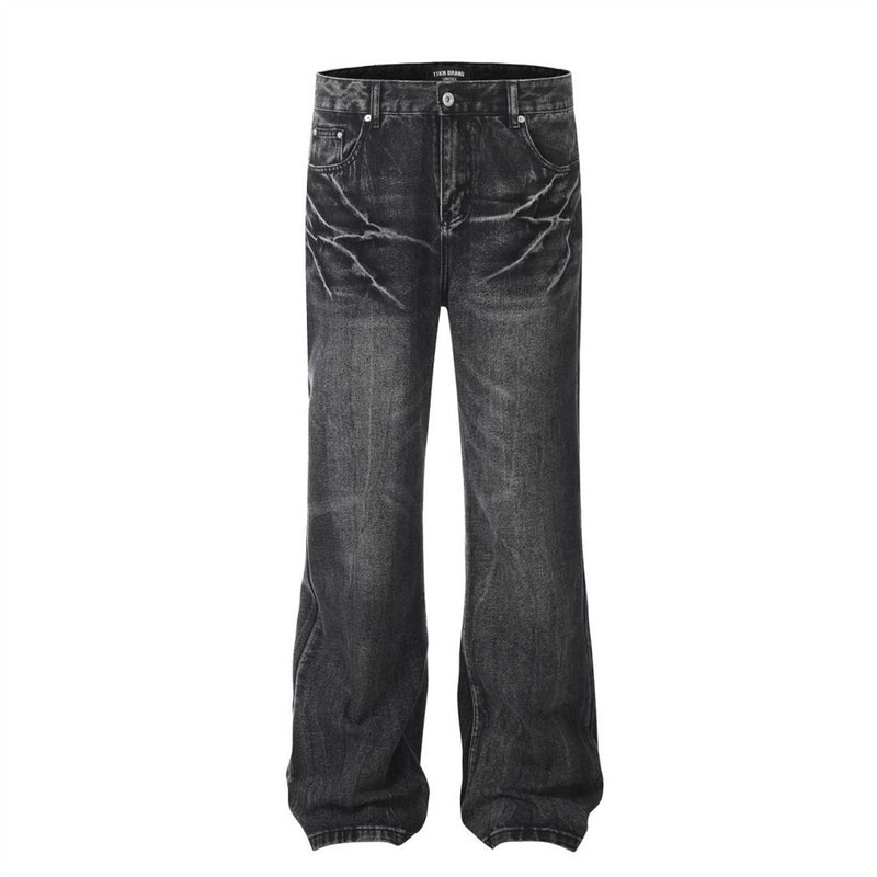 Old Washing Water Wide-leg Jeans Men - WOMONA.COM