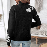 Jacquard-Pullover in Kontrastfarbe