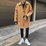 Wool Windbreaker Loose Coat For Young Men - WOMONA.COM