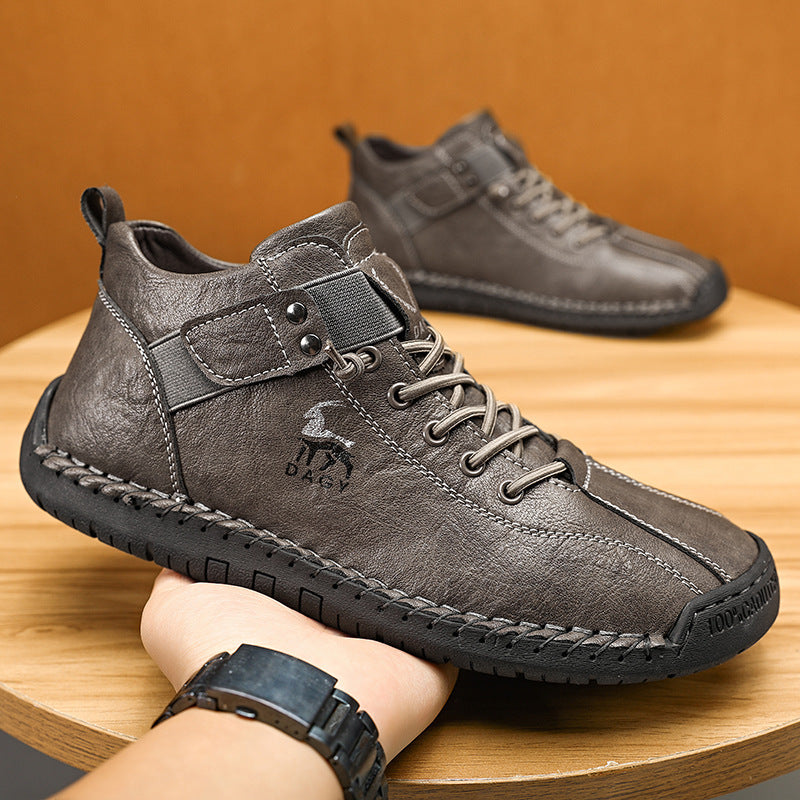 Zapatillas de deporte de moda para hombre, zapatos planos con velcro, de alta calidad