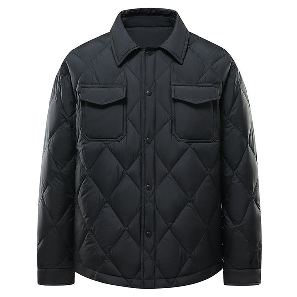 Lapel Thickening Down Jacket Men's Short Coat - WOMONA.COM