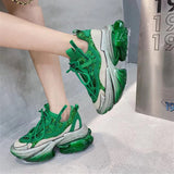 Leather Thick Soled New Jelly High Casual Sports Shoes For Women - WOMONA.COM