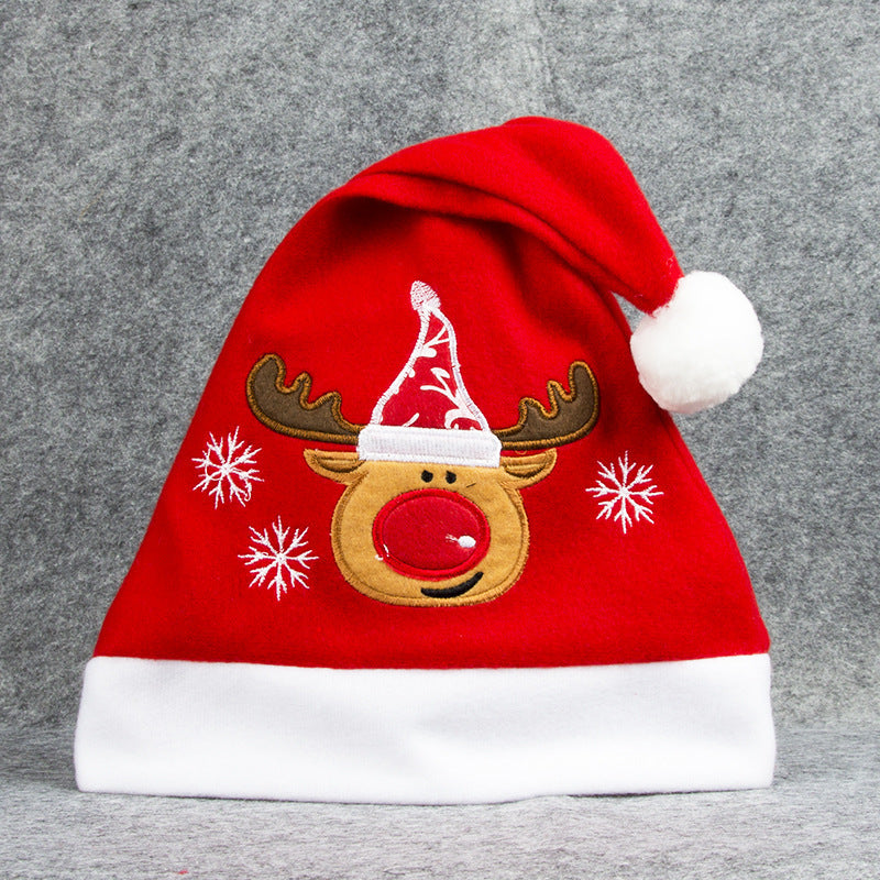 Cartoon Christmas Hat With Elk Santa Claus