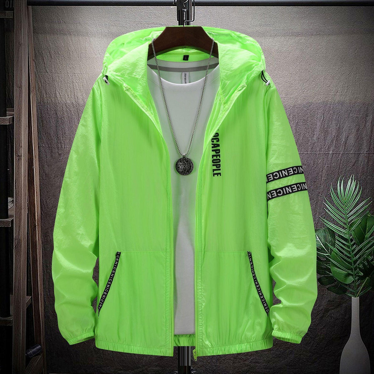 Men's Minimalist Ice Silk Sunscreen Suit Hooded Jacket - WOMONA.COM