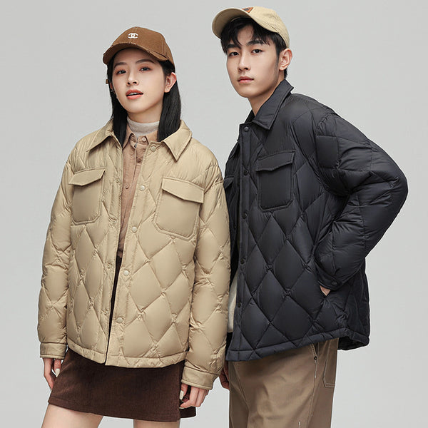 Lapel Thickening Down Jacket Men's Short Coat - WOMONA.COM