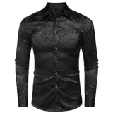 Men's Silk Satin Dress Shirt - WOMONA.COM