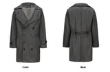 Mid-length Double-breasted Men's Slim-fit Woolen Coat - WOMONA.COM