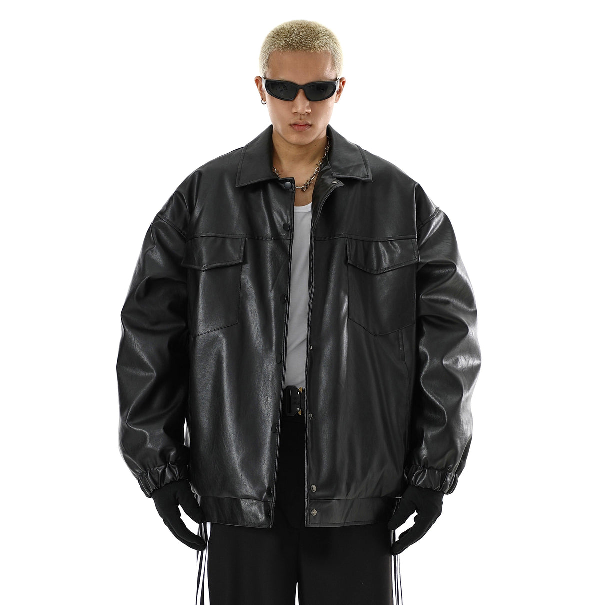Men's Vintage PU Leather Coat - WOMONA.COM