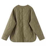 Loose Round Neck Quilted Jacket