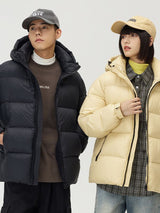 Couple Winter New Windproof Coat Solid Color Hooded - WOMONA.COM