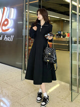 Long Sleeve Fleece-lined Warm Mid-length Dress For Women - WOMONA.COM