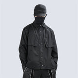 Men's Long Sleeve Loose Functional Deconstructed Work Shirt - WOMONA.COM