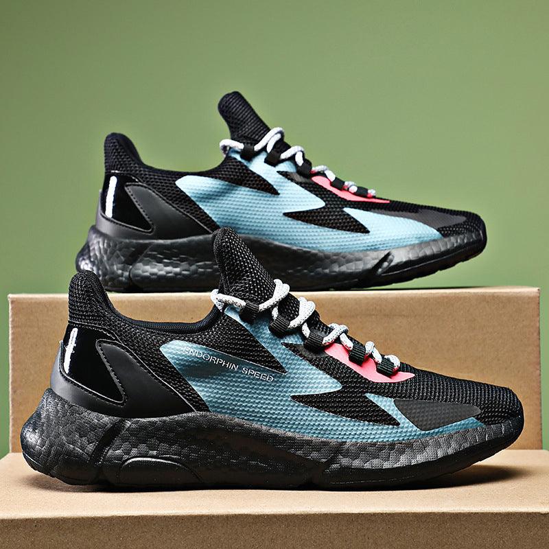 Breathable Flying Woven Sneakers Popcorn Running Shoes Men - WOMONA.COM