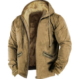 Fleece-lined Thick Winter Clothes Cotton-padded Coat Jacket Winter Men's Solid Color Hooded Sweater