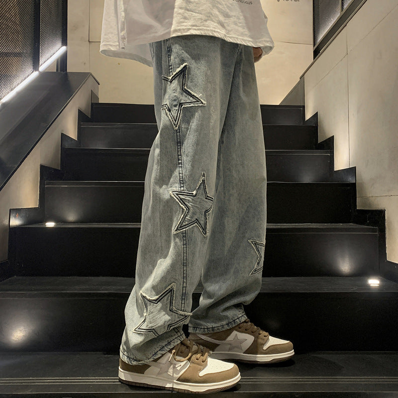 Men's Loose Straight Wide-Leg Jeans