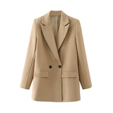 Women's Multicolor Double Breasted Coat Suit - WOMONA.COM