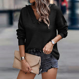 Long Sleeve Women's Knitted Blouse Women - WOMONA.COM