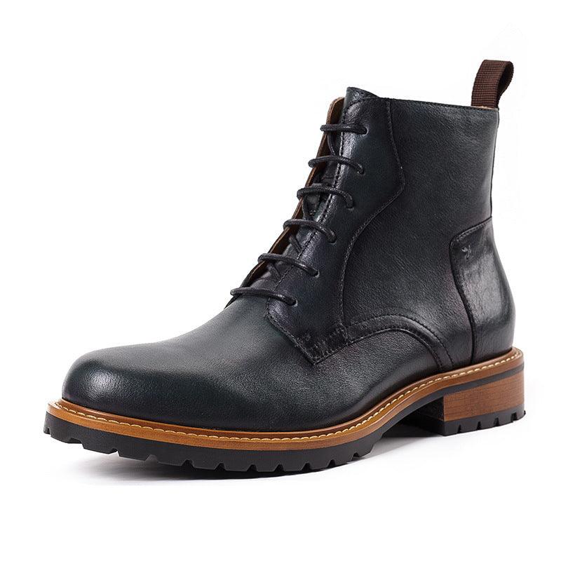 British Casual Short Boots Leather - WOMONA.COM