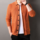 Men's Knitting Sweater Cardigan Lapel Fashion - WOMONA.COM