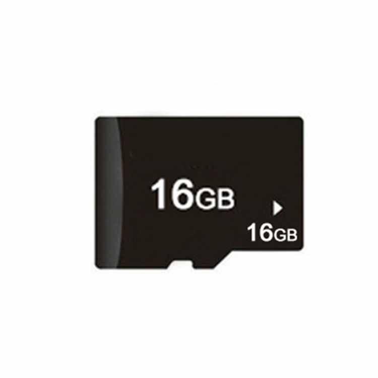 16GB SD memory card with label on dark card