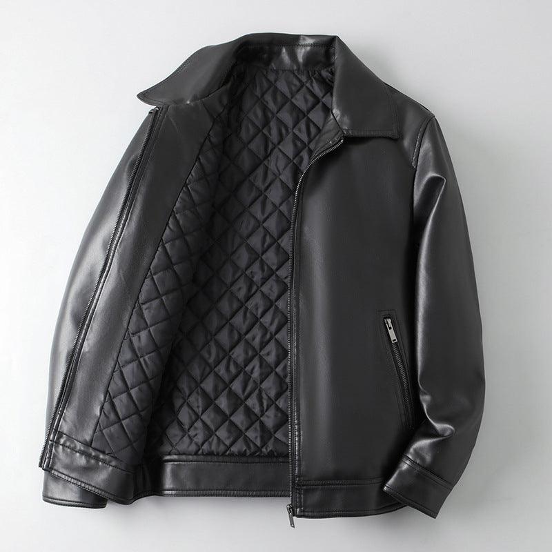 Leather Lapel Light Business Men's Jacket - WOMONA.COM