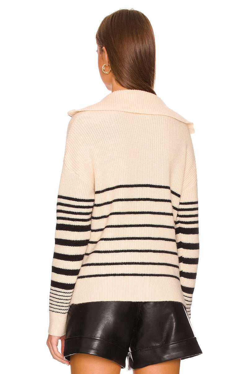 Striped Color Matching Long-sleeve Women's - WOMONA.COM