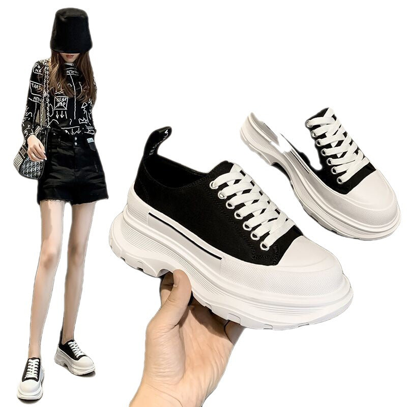 Women's Thick-soled Canvas Shoes Platform All-match Ins Trend - WOMONA.COM