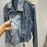 Popular Street Cool Button Denim Coat - WOMONA.COM