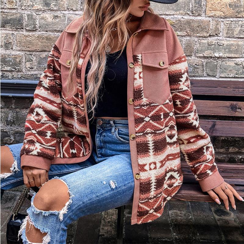 Women's Fashion Drop-shoulder Sleeve Plush Coat - WOMONA.COM