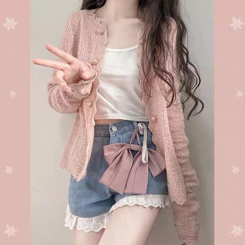 Small Girl Anti-aging Sweater Cardigan - WOMONA.COM
