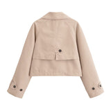 French Trench Coat Long Sleeve Elegant Jacket Coat - WOMONA.COM