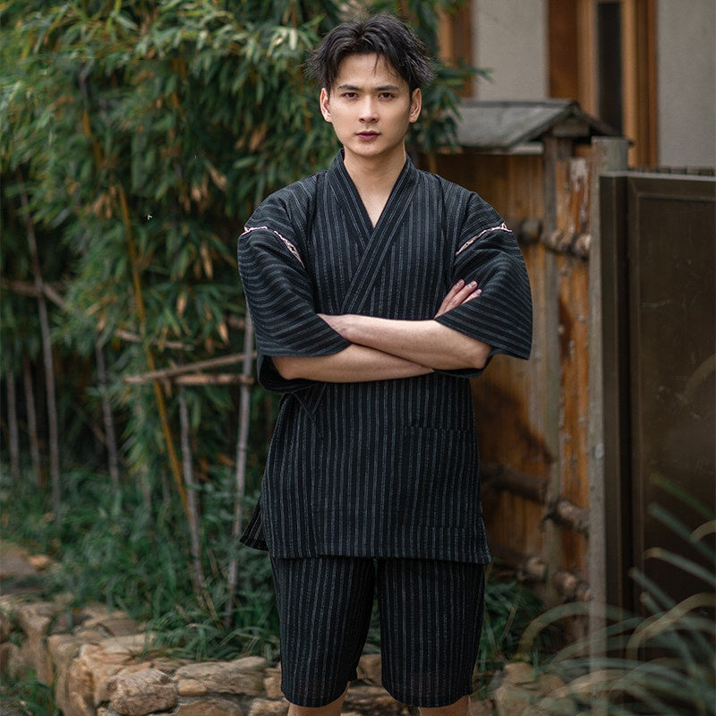 Men's Striped Cotton Short Pajama Set