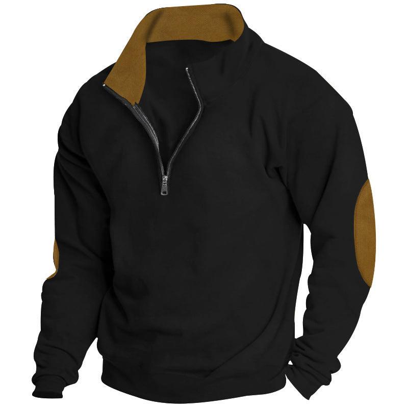 Casual Multicolor Stand Collar Long Sleeve Sweater - WOMONA.COM