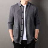 Men's Knitting Sweater Cardigan Lapel Fashion - WOMONA.COM