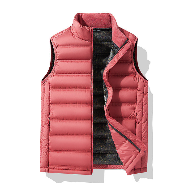 Plus Size Down Stand-up Collar Thermal Thick Graphene Vest Waistcoat - WOMONA.COM