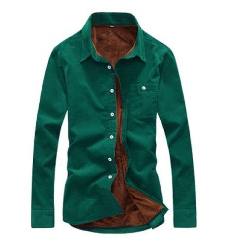 Men's velvet-lined corduroy shirt jacket