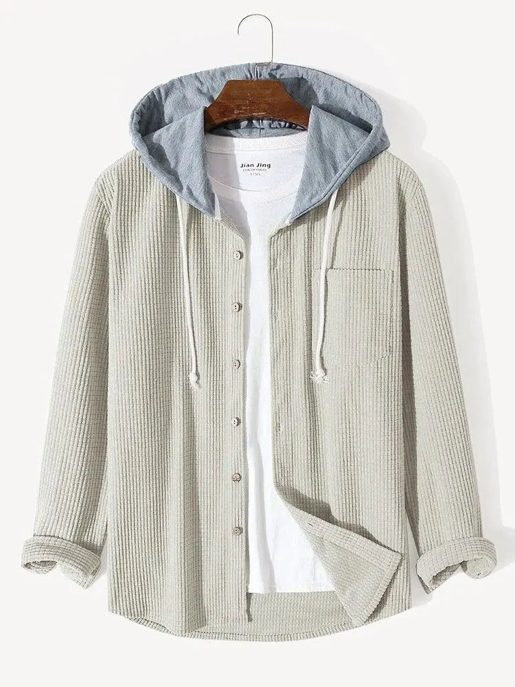 Men's Autumn And Winter Thickening Waffle Hooded - WOMONA.COM