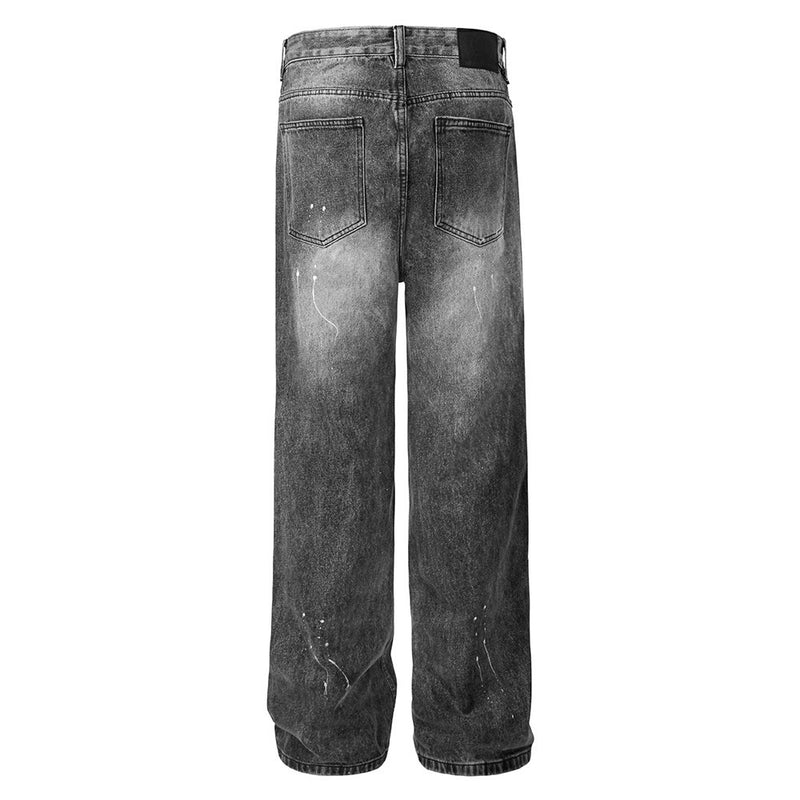 Fashion Wash Spray Printed Jeans For Men - WOMONA.COM