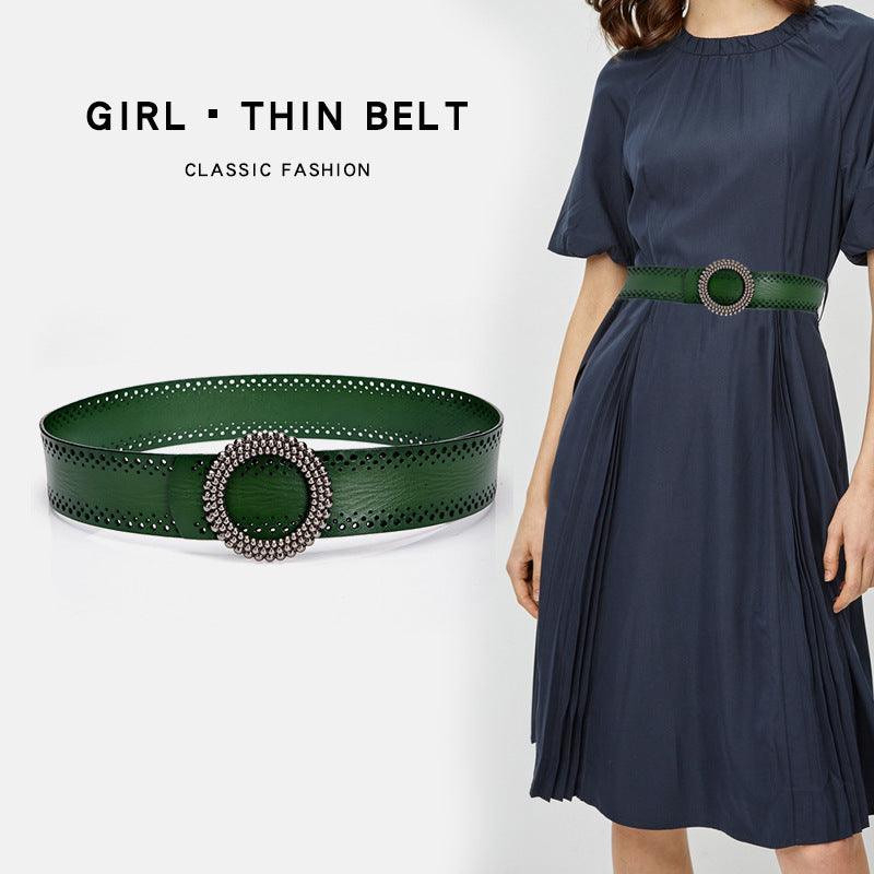 No Hole Ladies Belts For Dresses Real Leather - WOMONA.COM