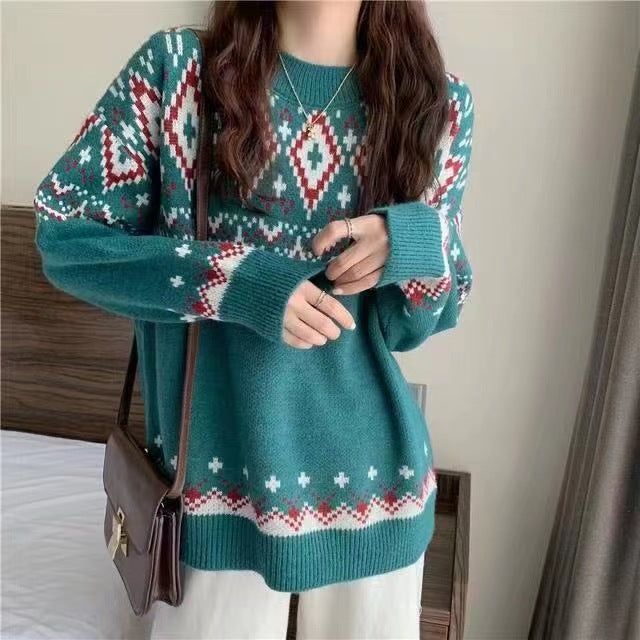 Sweater Loose Pullover Christmas Sweater - WOMONA.COM