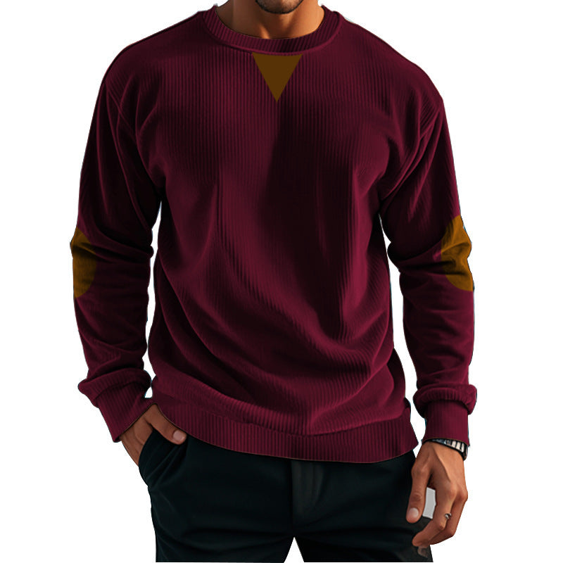 Stand Collar Corduroy Long-sleeved Sweater For Men - WOMONA.COM