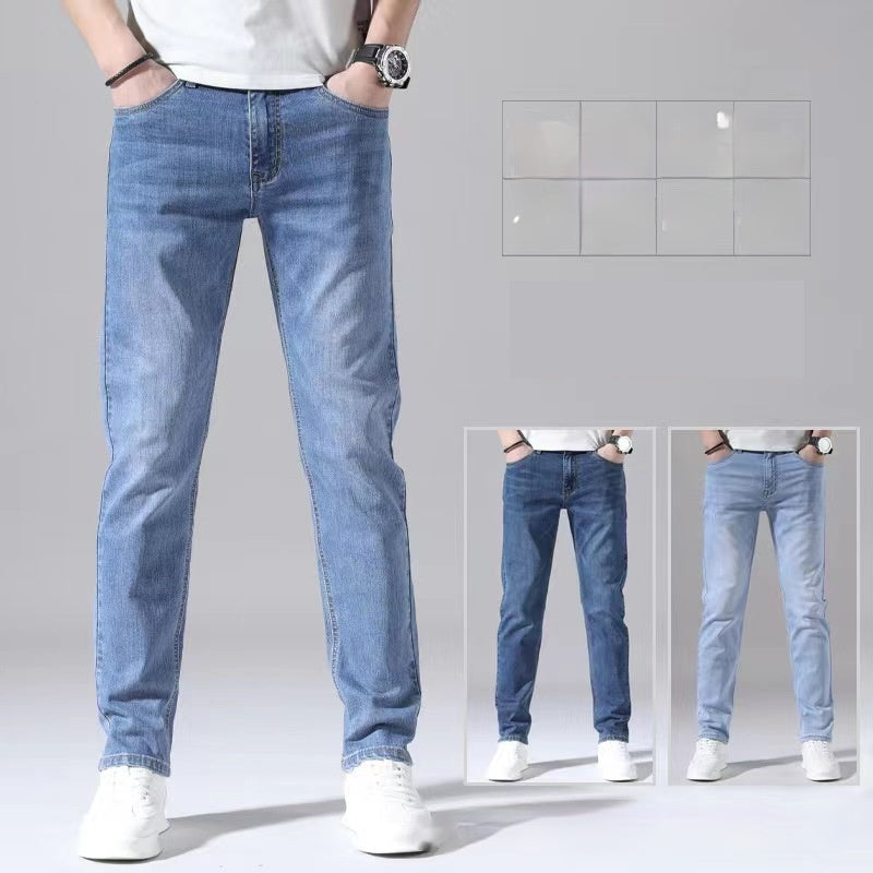 Pantalones vaqueros rectos de moda para hombre Slim Fit